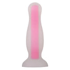 Pink and white glass vase, Evolved Luminous Plug product, displayed on a white background