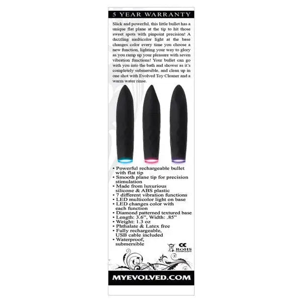 Evolved On The Spot Bullet: New wave nail polish in black and white, multi color LED lights