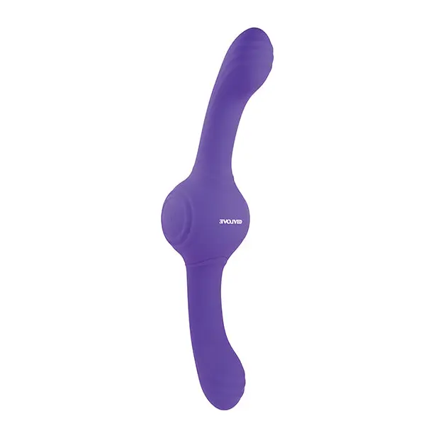 Evolved ’Our Gyro’ Dual Ended Gyrating Silicone Vibrator - Purple - Double Ended Vibrator