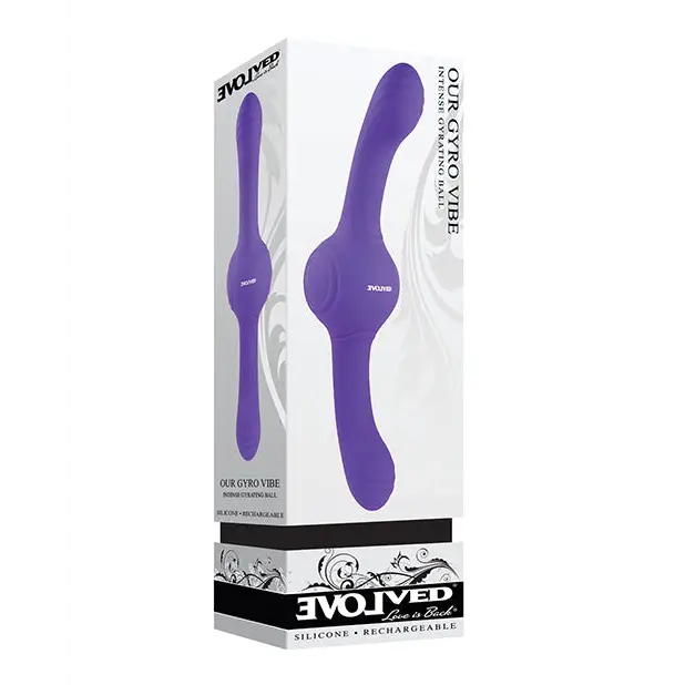 Evolved ’Our Gyro’ Dual Ended Gyrating Silicone Vibrator - Purple - Double Ended Vibrator