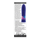 Evolved Raver Light Up Bullet - Blue vibrator with illuminated base and product specs