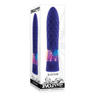 Evolved Raver Light: Purple silicone vibrator with textured shaft and colorful transparent midsection