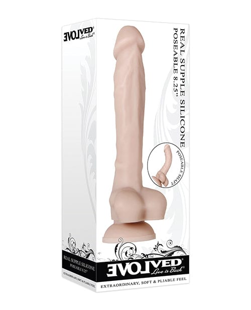 Evolved Realistic Dildo Evolved Real Supple Silicone Poseable 8.25” Dildo with Suction Cup Base at the Haus of Shag