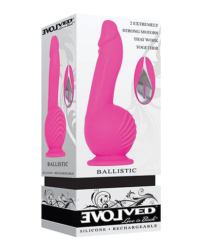 Evolved Realistic Vibrator Pink Evolved Ballistic Vibrator with Suction Cup Base and Wireless Remote at the Haus of Shag