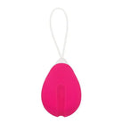 Pink toy hanging on white string from Evolved Remote Control Egg for enhanced pleasure