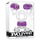 Evolved Ring True Unique Pleasure Rings Kit - 3 Pack Clear/Purple Silicone Rings in Retail Box