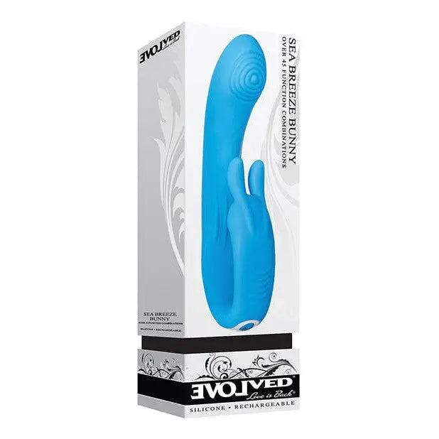 Evolved Sea Breeze Bunny Flexible Rabbit Vibrator in vibrant blue silicon material