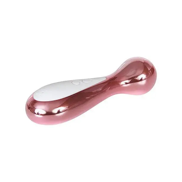 Evolved Starlite Bullet Vibrator: Elegant pink glass pipe with white top for premium pleasure