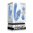 Light blue Evolved Tap & Thrust Dual Vibe - Blue silicone adult pleasure device