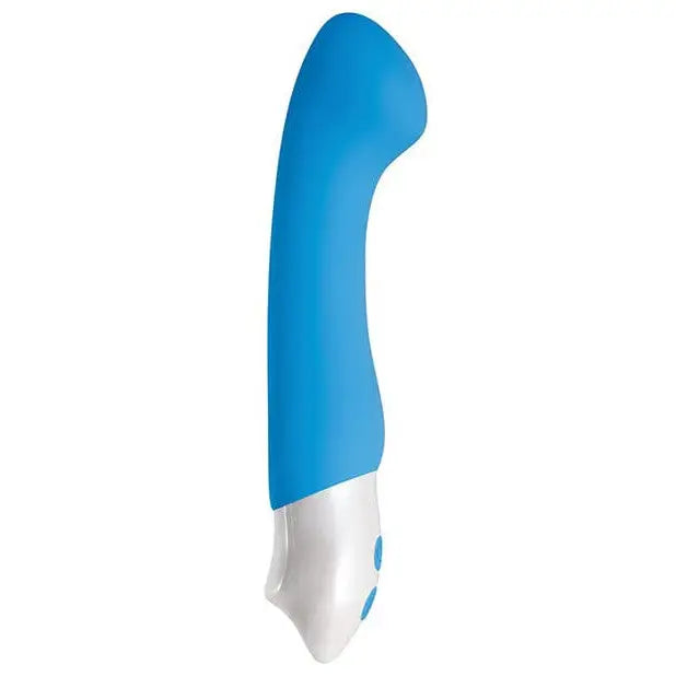 Evolved Tempest G-Spot Vibrator with Flat End - Blue and White Silicone Sex Toy