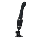 Evolved Thrust & Go Travel Size Sex Machine with a microphone featuring a black handle