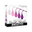 Evolved Tight & Delight weighted kegel ball set in shades from white to purple