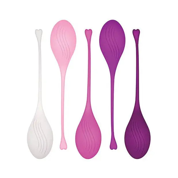 Set of colorful silicone spoons in Evolved Tight & Delight 5 Piece Weighted Kegel Ball Set