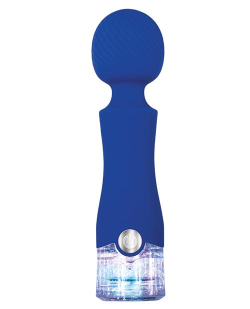 Evolved Wand Blue Evolved Dazzle Rechargeable Wand with Light Up Glitter Handle at the Haus of Shag