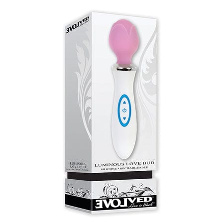 Evolved Wand Pink Evolved Luminous Love Bud Light Up Wand Vibrator at the Haus of Shag