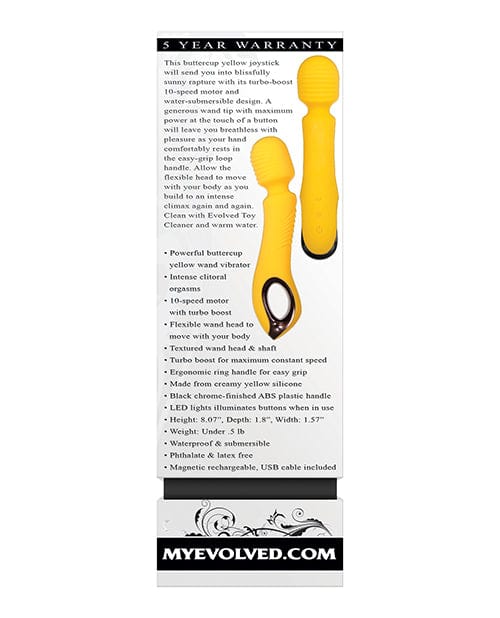 Evolved Wand Yellow Evolved Buttercup Waterproof Wand with Turbo Mode at the Haus of Shag
