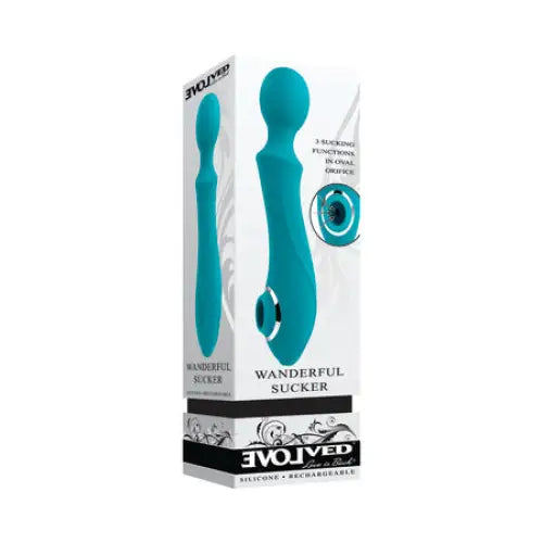 Evolved ’Wanderful Sucker’ Rechargeable Wand with Suction - Blue - Wand