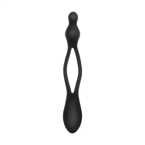 Evolved You Me Us Bendable Stimulator – Black glass vase with curved base for erogenous zones