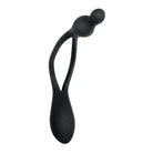 The Evolved You Me Us bendable stimulator: black silicone, double bulb for erogenous zones