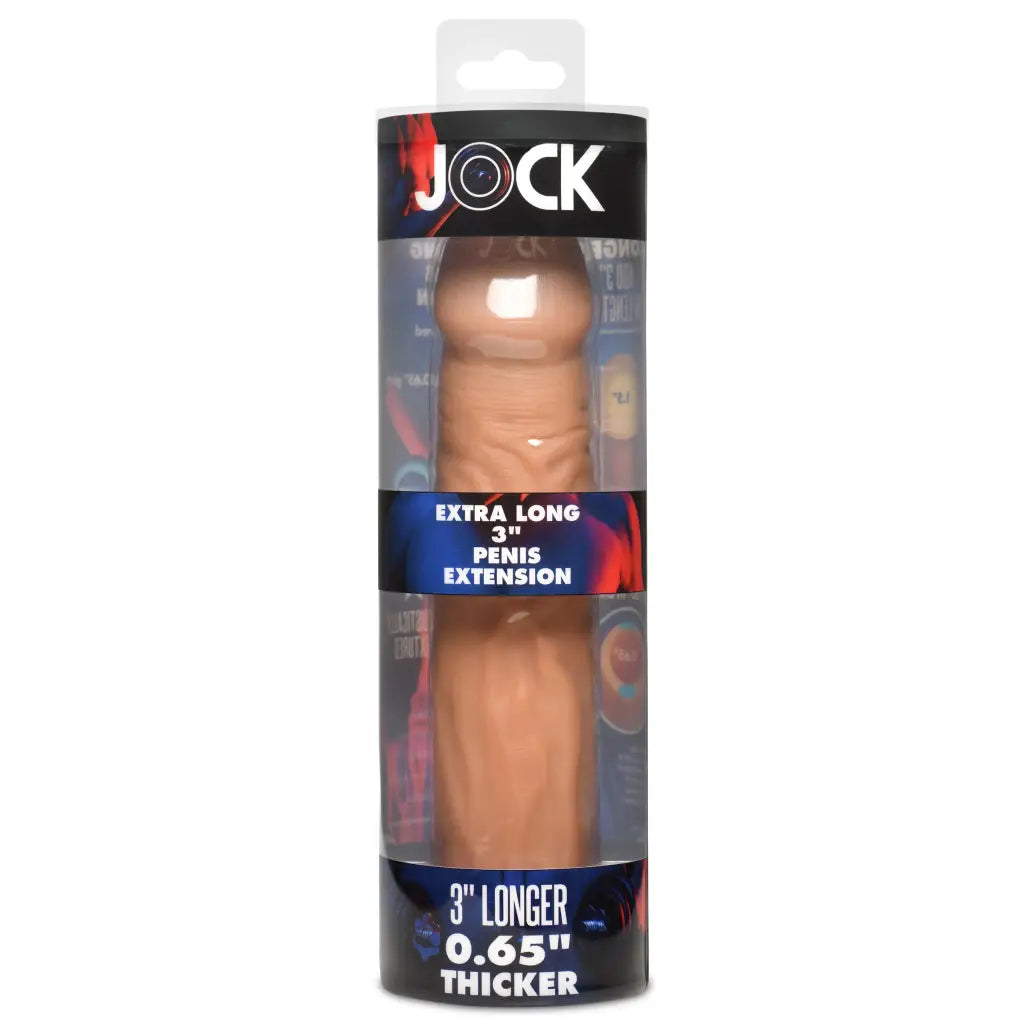 JOCK body-safe extra long 3 inch penis extension sex toy with product specifications