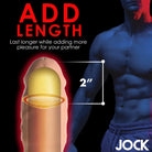 Anatomical diagram of a penis with glowing tip showing Extra Thick 2 Inch Penis Extension