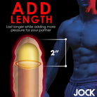 Anatomical diagram of Extra Thick 2 Inch Penis Extension showing a 2-inch length increase