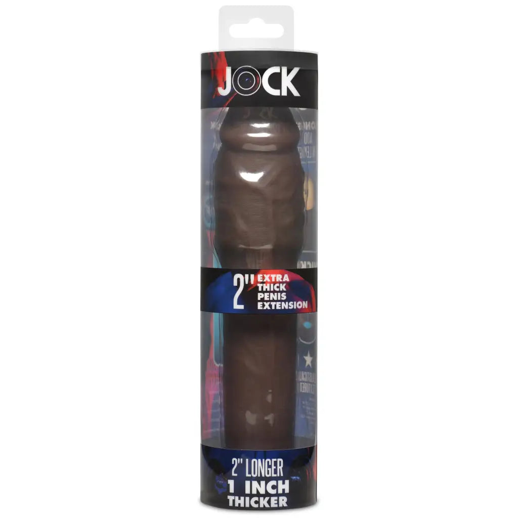 Packaged ’Jock’ with size spec for Extra Thick 2 Inch Penis Extension device