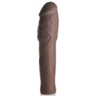 Anatomically-shaped brown 2 inch penis extension for adult novelty use