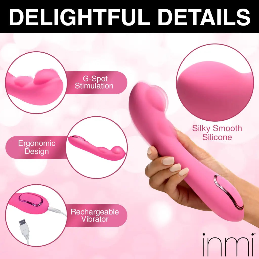 Extreme-G Inflating G-spot Silicone Vibrator - Pink - Plain Vibrator