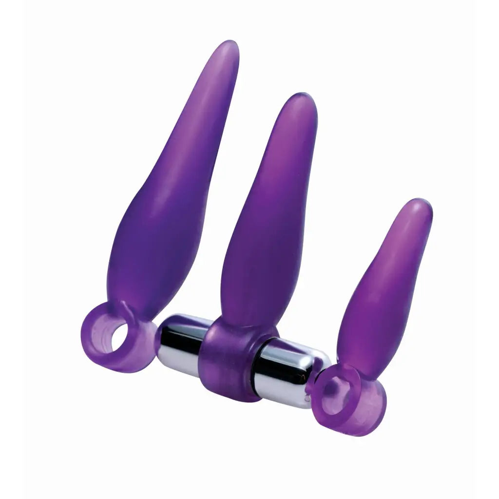 Frisky Powered Plug Fanny Fiddlers 3 Piece Finger Rimmer Set With Vibrating Bullet at the Haus of Shag