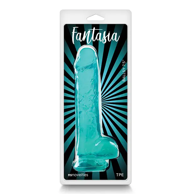 Fantasia Ballsy 7.5 in. Jelly Dildo Teal - Teal - Realistic Dildo