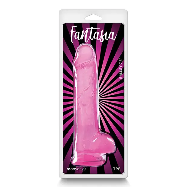 Fantasia Ballsy 7.5 in. Jelly Dildo Teal - Pink - Realistic Dildo