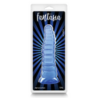 Fantasia Nymph Jelly Dildo Teal - blue plastic penis toy with black and white background