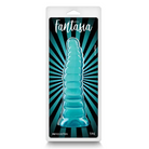 Fina Water Pipe - Blue, displayed with Fantasia Nymph Jelly Dildo Teal, 8 inches in dimensions