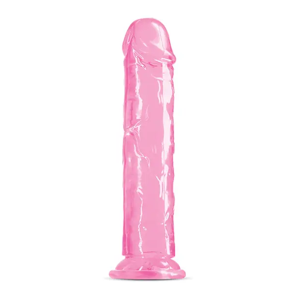 Fantasia Upper 6.5 in. Jelly Dildo Blue showcasing a vibrant pink plastic dilg