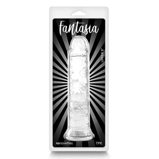 Fantasia Upper 8 in. Jelly Dildo Teal - Clear - Realistic Dildo