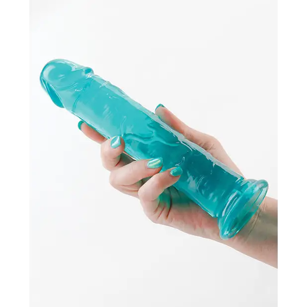 Fantasia Upper 8 in. Jelly Dildo Teal - Realistic Dildo