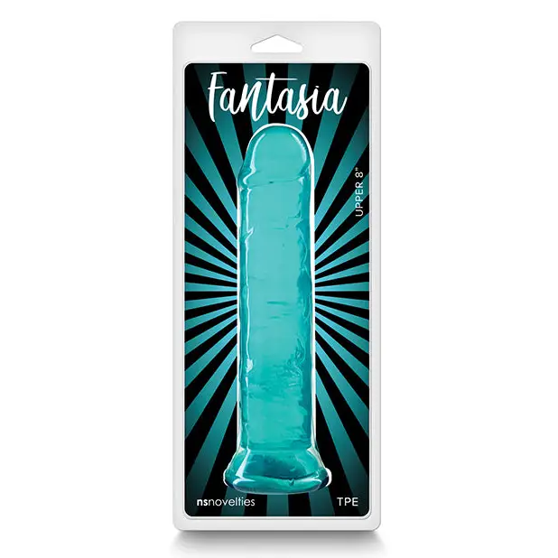 Fantasia Upper 8 in. Jelly Dildo Teal - Teal - Realistic Dildo