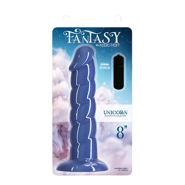 Fantasy Addiction 8’’ Unicorn Dildo - Blue - Dongs & Dildos