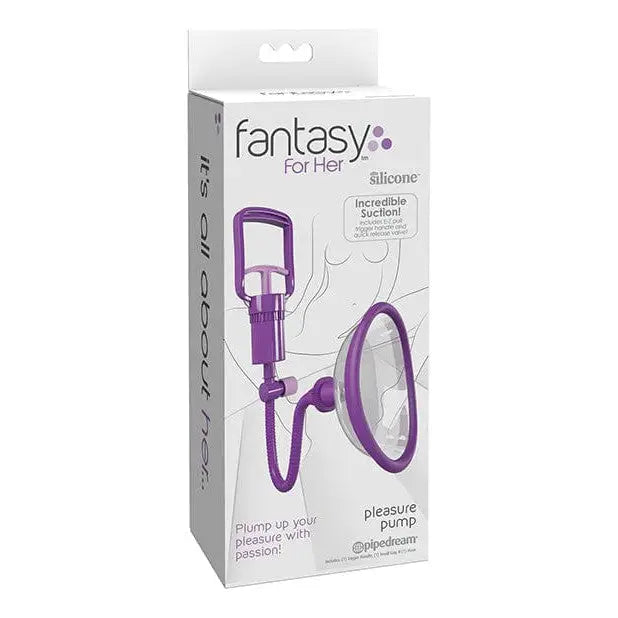 Fantasy For Her Pleasure Pump - Purple: Purple silicone pleasure pump in retail packaging