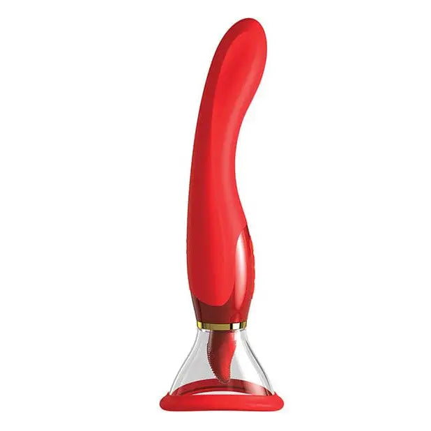 Red curved silicone personal massager - Ultimate Pleasure 24k Gold Seasonal Luxury Edition