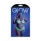 Fantasy lingerie glow mirage bandage bra & panty modeled in neon lemon packaging