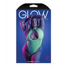 Fantasy Lingerie Glow Nocturnal Keyhole Halter Teddy Packaging in Neon Green by Glow