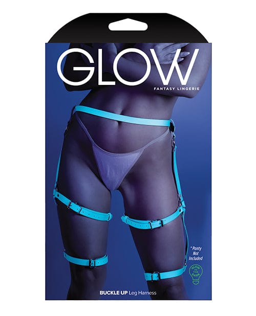 Fantasy Lingerie Harness One Size Fits Most / Blue Glow 'Buckle Up' Glow In The Dark Leg Harness by Fantasy Lingerie at the Haus of Shag