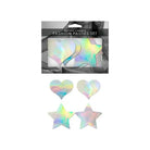 Fantasy Lingerie Holographic 2-Pair Pasties Set Heart & Star Shapes O/S - Pasties