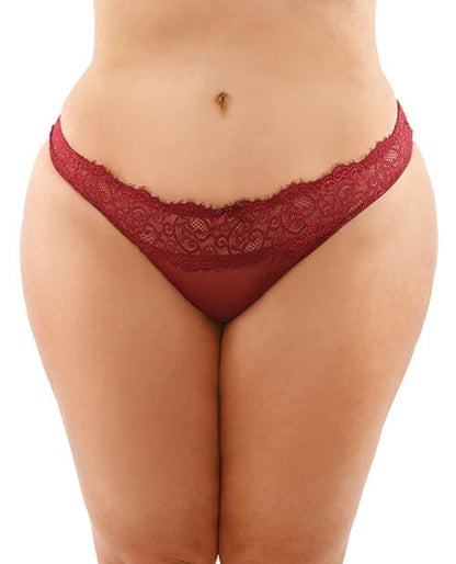 Fantasy Lingerie Panties One Size Fits Most (Queen) / Red Bottoms Up 'Ivy' Lace & Mesh Bikini Panty by Fantasy Lingerie at the Haus of Shag