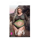 Woman in black and green bikini with belt from Fantasy Lingerie Vibes Fuck Ur Rules collection