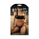 Fantasy Lingerie Vixen Do Not Disturb Pearl Bralette & Crotchless Pearl Thong Black O/S - Lingerie Set