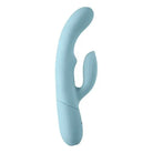 Light blue Femme Funn Balai silicone massager with curved shape and two prongs