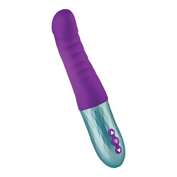 Purple and blue Femme Funn CADENZA Thrusting Vibrator with powerful vibrations